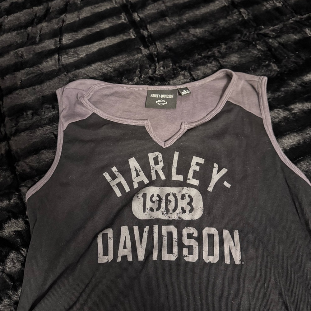 Women’s Harley-Davidson Black and Gray Tank Top Size XL NWOT - Picture 2 of 4